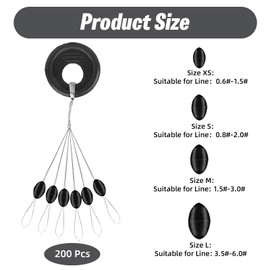 YAEGIMHT 1200 Stück Angel Bobber Stopper, 6 In 1 Gummi Angeln Bobber Stopper, 200 Set Gummistopper Angeln Schnurstopper Angeln, Ideales Angelzubehör, Geeignet zum Angeln in Bächen, Flüssen und Seen