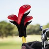 Andux 5pcs/set PU Golf Wood Headcovers 460cc Driver Long Neck