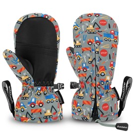 Andake Children's Gloves, Warm Winter Gloves, Waterproof, Windproof Gloves for Skiing, Playing, Outdoor Activities, Boys and Girls (Toy Short, XS (approx. 5-8 Years))