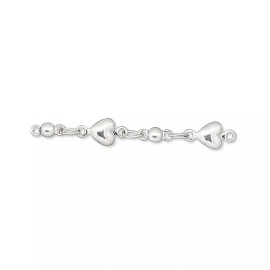 Platinum 6 Silver Plated Brass 33mm Long Heart Chain Extender
