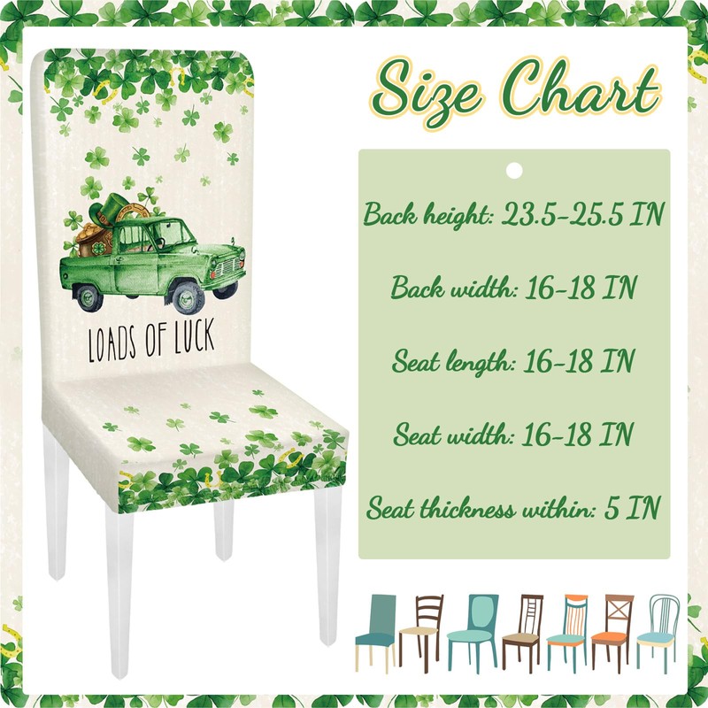 Yoande Set of 6 St. Patricks Day Chair Covers, Green
