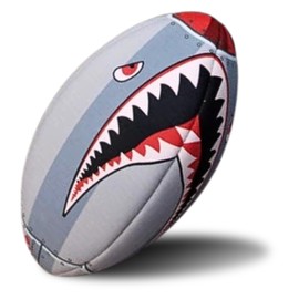 RUGBIER Mini Rugby Ball for Boys and Girls T2 - Start and Training - Promotional Ball - Rugby Gift - Shark Model