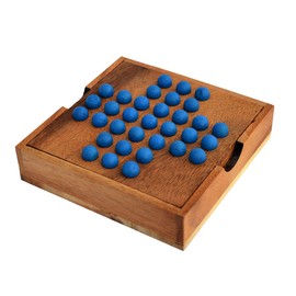 Solitaire Ball Box with Balls, Solitaire Whistlebail Game Puzzle Wood Thinking Game Puzzle Game Patience Game for One Player