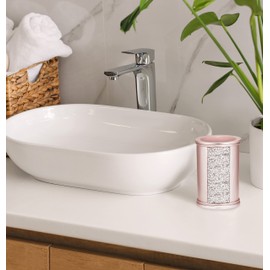 Popular Bath Sinatra Modern Bath Tumbler Modern Classic Contemporary Decorative Beautiful Designs Bathroom Decor for Home Luxury Bath, Blush