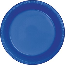 Club Pack of 240 Cobalt Blue Disposable Plastic Party Banquet Dinner Plates 10"