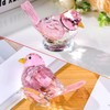 Crystal Pink Birds Figurine Glass Collectible Figurines Paperweights Birthday Gifts