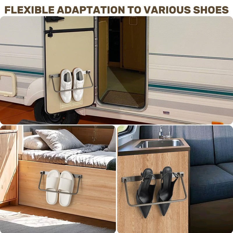 BOYISEN RV Shoe Storage Rack, Foldable Save Space Camper Shoe