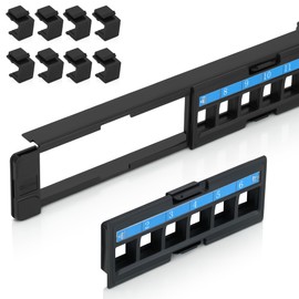 Everest Media Solutions EMS Blank Patch Panel 24 Ports Foldable c/w Lasing Bar (2-Pack)