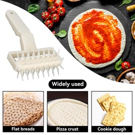 Pastry Lattice Roller Cutter,Pastry Roller with Spikes Pizza Docking Tool,Pizza Dough Docker,Dough Pizza Pastry Crimper with Non Slip Handle,Needle Roller Pizza Puncher Pizza Bread Pin Puncher