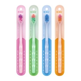 Set de 4 cepillos de dientes suaves multicolor, diseño ergonómico con mango antideslizante, cerdas ultrasuaves para dientes sensibles, ideal adultos y adolescentes, tonos pastel