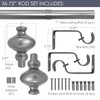 Cardiff 36-72 Inch Adjustable Curtain Rod Set, 1 Inch Diameter