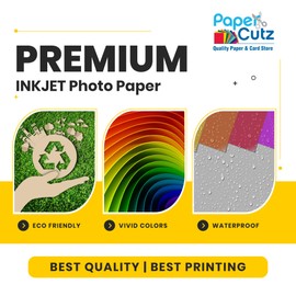 Papercutz A4 Glossy Inkjet Printer Paper, 100 Sheets (200GSM) - Double Sided Universal Photo Printing Paper