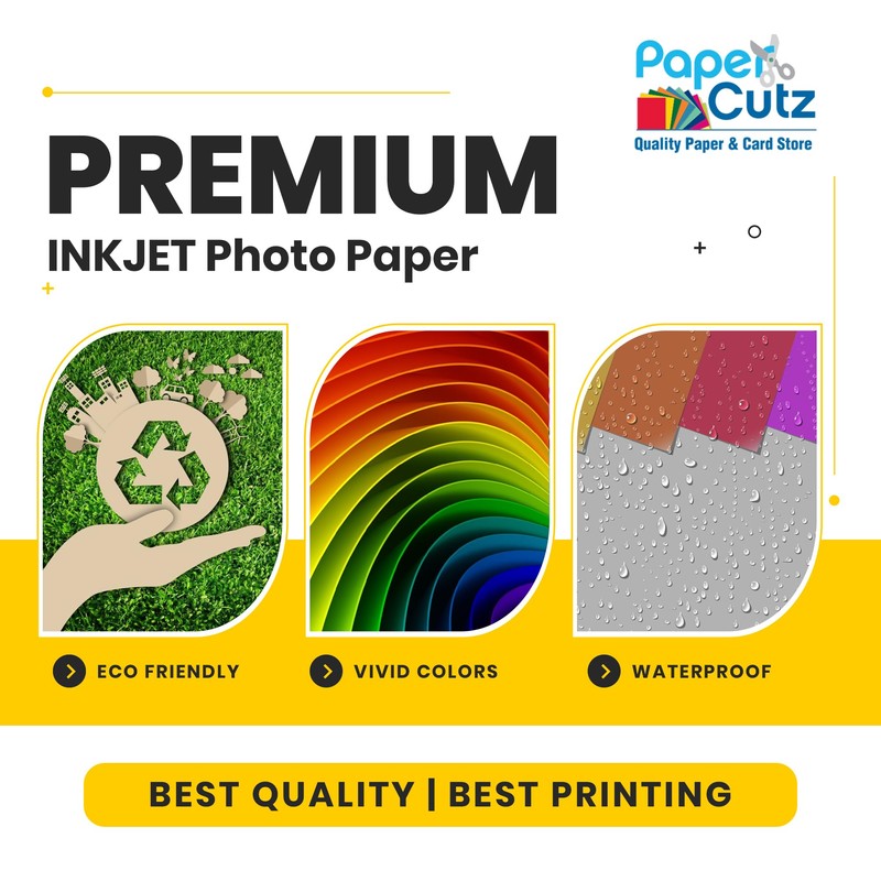 Papercutz A4 Glossy Inkjet Printer Paper, 100 Sheets (200GSM) -