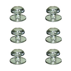 Mirart 1¼ Pull Handle, Self Stick Round Acrylic Mirror Beveled Knob (6 Pack)