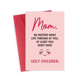 FSSDAS Funny Mothers Day Cards for Mom,Joke Happy Mother’s Day Gifts for Mom from Daughter Son, Mother Birthday Gifts with Envelope