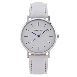 Ziyan Students Watch Women Men Unisex Faux Leather Minimalist Student Men and Women Watch Simplicity Outdoor Sports Quartz Watches, White Leucorrhoea, Strap.