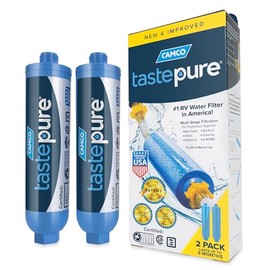 Camco TastePure Filtro de Agua para RV Avanzado de 6 Pasos 40045, Paquete de 2, Azul