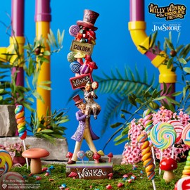 Enesco Willy Wonka and The Chocolate Factory by Jim Shore Stacked Icons Figurine, 12.5 Inch, Multicolor