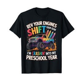 Back to School Pre-K Preschool Monster Truck First Day Boys T-Shirt