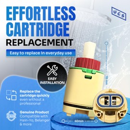 UCS HK-40/JH01GJ Faucet Cartridge Replacement for Hain-Yo, Glacier Bay, Lasco, Belanger & Sayco - 40mm Universal Shower Valve, Multi-Color (Yellow/Red/Green) - Exact Fit, Leak-Free, OEM Quality