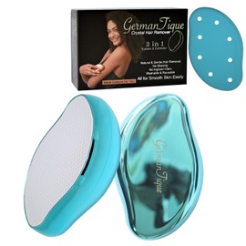 GERMANTIQUE Kristall-Haarradiergummi, natürlicher Kristall-Haarentferner, schmerzfreies Nanoglas-Haarentfernungsgerät, sanfter Kristall-Epilierer und Peeling für seidig glatte Haut(Aqua)