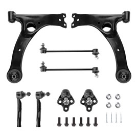 KAX Front Lower Control Arm w/Ball Joint & Sway Bar Links & Tie Rods for Toy-ota Corolla 2003 2004 2005 2006 2007 2008 Suspension Kit K640361 K640360 K80230 ES80432 ES80431 K90309 8pcs