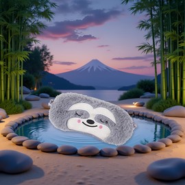 Cute Sloth Sleeping Mask, Soft Fluffy Plush Blindfold Funny Novelty Animal Sleep Mask Eye Cover Eyeshade for Kids Girls Boys Women Men Night Nap Travel Meditation