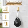 Foldable Wall Hooks, Gold, 5 Pack, Heavy Duty Coat and