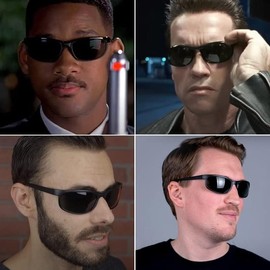 MAXJULI Z87 Sunglasses for Big Wide Heads Men TR90 Ultralight UV400 Protection Glasses Z8807 (Black/Super Dark)