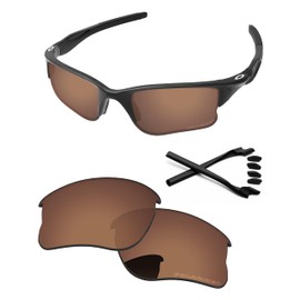 PapaViva Replacement Lenses & Rubber Kits for Oakley Half Jacket 2.0 XL OO9154 62mm Sunglass Copper Brown Polarized