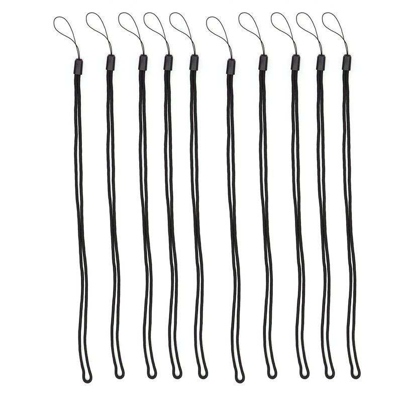 10pcs Neck Lanyard Black Polyester Badge Holder for Students Staff