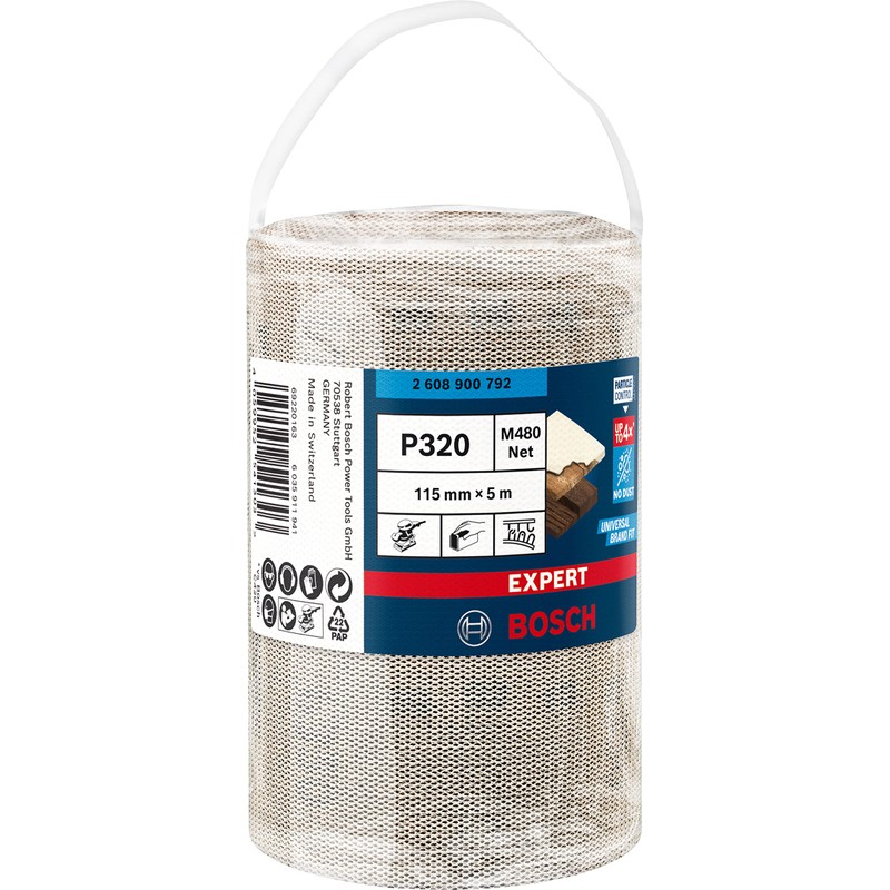 Bosch Professional 1x Expert M480 Sanding Net Roll (for Hardwood,