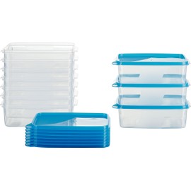 MiraHome Frischhaltedose Gefrierbehälter Austrian Quality 18x12x6,5cm 1L Rechteckig (10 STK) Blau