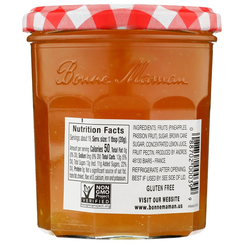 Bonne Maman Summer Variety Pack (Pineapple-Passion Fruit Preserves, Mango-Peach Preserves,