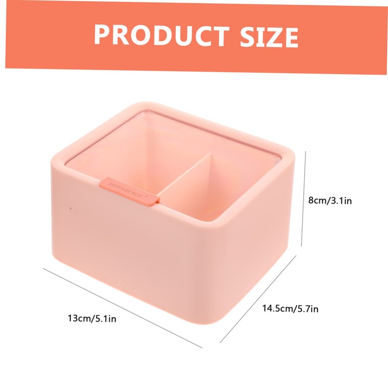 iplusmile Desktop Cotton Pad Holder Makeup Organizer Cover Dual-Compartment Storage