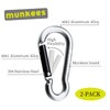 munkees 2-Pack 8-Shaped Carabiner Clips Keychain, Spring Snap Caribeener, Aluminum