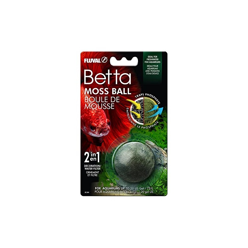 Fluval Betta Moss Ball, Artificial Plant Aquarium Decoration