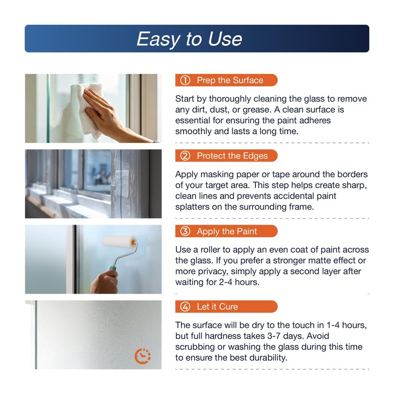 Frosted Glass Paint 32oz Industrial Strength Window Privacy Coating, Waterproof