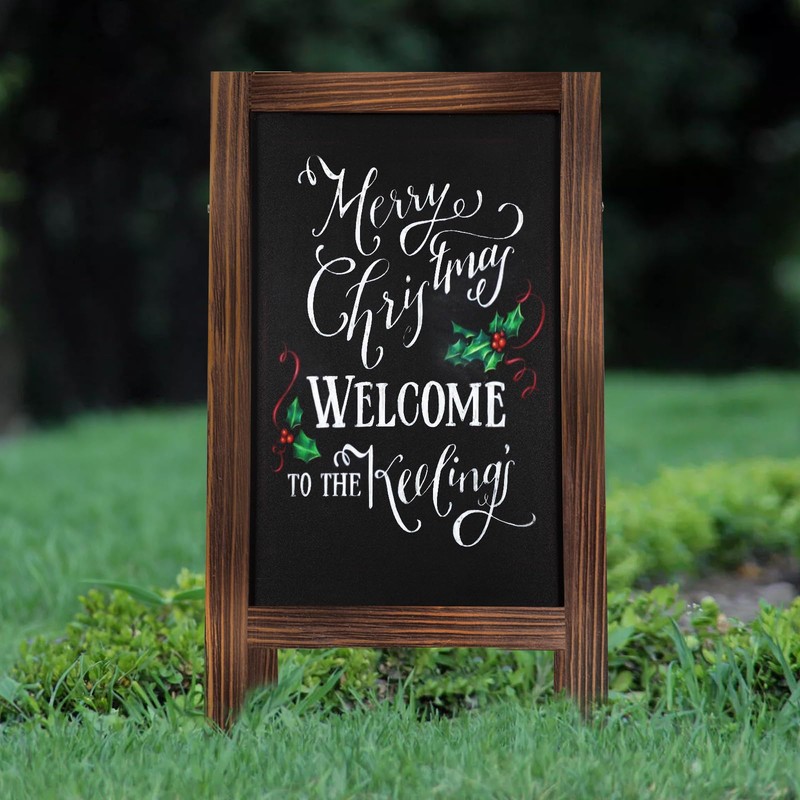 TEAKMAMA Chalkboard Signs 40x20 Standing A Frame Chalk Board Easel