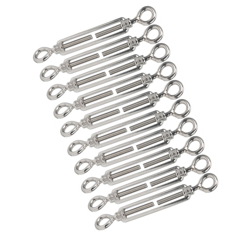 10pcs Eye and Eye Turnbuckle Wire Tensioner Strainer Stainless Steel