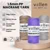 VollenYarn 1.5mm Polyester Macrame Cord,163 yds,Crochet Thread, Polyester Rope 100%