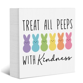 Funny Easter Decorations Bunny Decor Easter Decor Wooden Box Sign Home Farmhouse Office Bedroom Church Decor Rustic Rabbit Wooden Box Block Plaque for Desk Table Bookshelf Tabletop