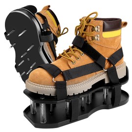 Lawn Aerator Shoes with Spring Base,Free-Installation Lawn Aerator Tool with Automatic Leaf and Dirt Cleaning,Heavy-Duty Spike Shoes for Lawn Care,Adjustable Laces–Perfect for Lawn, Yard, and Garden!