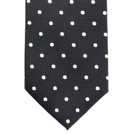 MICHIKO LONDON Brand Necktie, 100% Silk, Woven Pattern, Checkered Dots -