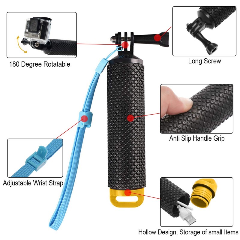 O'woda Waterproof Case + Floating Hand Grip Handle Underwater Diving