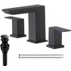 VCCUCINE Black Waterfall Bathroom Faucet 8 Inch Widespread Bathroom Sink