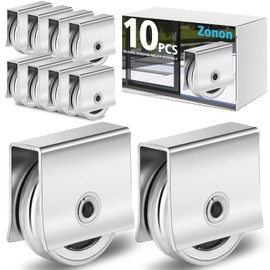 Zonon 10 Pcs Sliding Windows Rollers Assembly Sliding Assembly Cabinet Windows Hardware Wheels Replacement with 9/16 Inch Metal Wheels