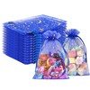 100PCS Moon Star Organza Bags, Royal Blue Mesh Organza Bags