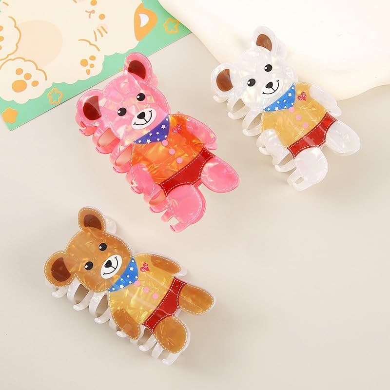 Large Bear Hair Clip, Cute Claw Clip, Valentines Hair Clips