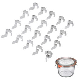 Weck 20 Klammern für Einmach-/ Einkochgläser, Stahl, Silber, 40742251